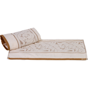 Махровое полотенце с жаккардовым бордюром Hobby Sultan 50x90 Cream (8693675947514) ТОП в Луцке