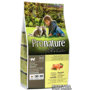 хорошая модель Сухой корм для котят Pronature Holistic Kitten со вкусом курицы и батата 2.72 кг (65672541039)