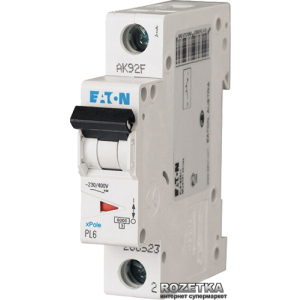 хороша модель Автоматичний вимикач Eaton PL6-C50/1 1Р 50 А тип С (286538)