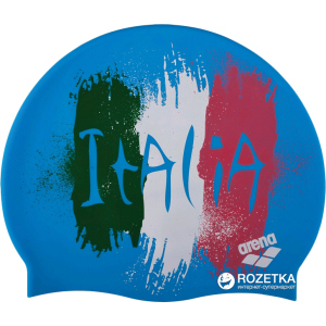 Шапочка для плавання Arena Print 21E368-32 Flag Italy Blue (3468335510323) краща модель в Луцьку