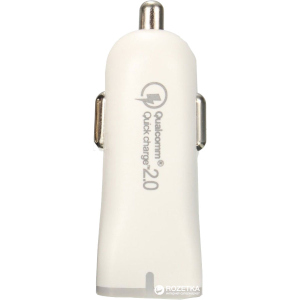 Автомобільний зарядний пристрій Value Qualcomm Quick Charge 2.0 USB White (S0765) краща модель в Луцьку