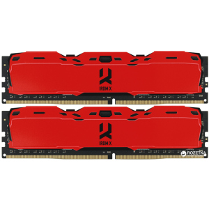 Оперативная память Goodram DDR4-3000 16384MB PC4-24000 (Kit of 2x8192) IRDM X Red (IR-XR3000D464L16S/16GDC) лучшая модель в Луцке