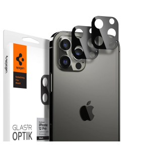 Скло на камеру Spigen GlastR Slim Optik Camera Lens 2-Pack для iPhone 12 Pro Black рейтинг