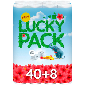 Туалетний папір Lucky pack 140 відривів 2 шари 48 рулонів Білий (8595027101424) в Луцьку