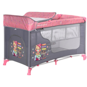 Манеж Lorelli Moonlight 2L pink travelling (MOONLIGHT 2L pink travel) краща модель в Луцьку