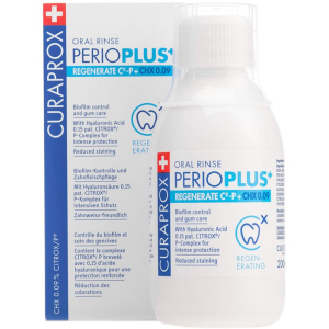 Ополаскиватель для полости рта Curaprox PerioPlus+ Regenerate содержит Citrox геалуроновую кислоту и 009% хлоргексидина 200 мл (7612412426663) в Луцке