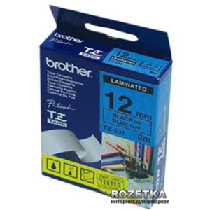 купить Лента Brother 12mm Laminated blue Print black (TZE531)