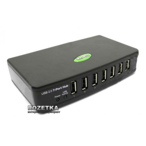 USB 2.0 7-ми портовый Хаб с блоком питания STLab (U-340 Black)