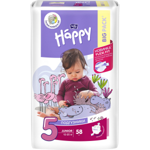 Підгузки дитячі Bella Baby Happy Junior 12-25 кг 58 шт (5900516601133) ТОП в Луцьку