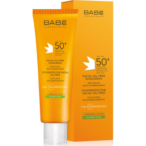 Сонцезахисний крем для обличчя BABE Laboratorios для жирної шкіри SPF 50 50 мл (8437014389326) надійний