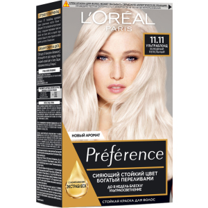 Стійка гель-фарба для волосся L'Oreal Paris Recital Preference 11.11 Холодний попелястий (3600523018277) краща модель в Луцьку