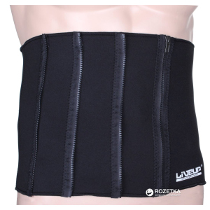 Пояс для схуднення LiveUp Zipper Slim Belt 84x27.5 см Black (LS3039A) краща модель в Луцьку