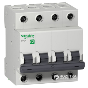 Автоматичний вимикач Schneider Electric 4 Р 25 А тип C EZ9 (EZ9F34425) краща модель в Луцьку