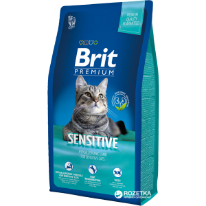 Сухой корм для взрослых кошек с ягненком Brit Premium Adult Sensitive 8 кг (8595602513215) лучшая модель в Луцке