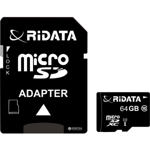 RiDATA microSDXC 64GB Class 10 UHS-I + SD адаптер (FF964426) лучшая модель в Луцке