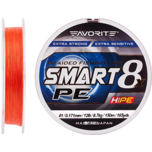 Шнур Favorite Smart PE 8x 150 м # 1.0/0.171 мм 8.7 кг Красно-оранжевый (16931082) в Луцке