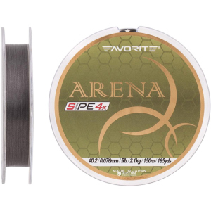 Шнур Favorite Arena PE 4x 150 м # 0.2/0.076 мм 2.1 кг Сріблястий (16931089) краща модель в Луцьку