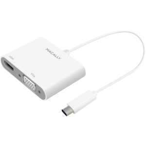 Адаптер Macally USB-C to HDMI/VGA White  (UCVH4K)