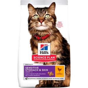 Сухой корм для кошек с чувствительным пищеварением и кожей Hill's Science Plan Adult Feline Sensitive Stomach & Skin с курицей - 7 кг (604069) (52742023137)