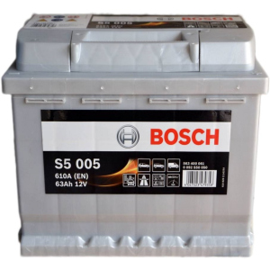 купить Автомобильный аккумулятор Bosch 63Аh Ев (-/+) S5005 (610EN) (0 092 S50 050)