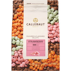 Бельгійський шоколад Callebaut Strawberry Callets у вигляді каллет зі смаком полуниці 2.5 кг (5410522516531) краща модель в Луцьку