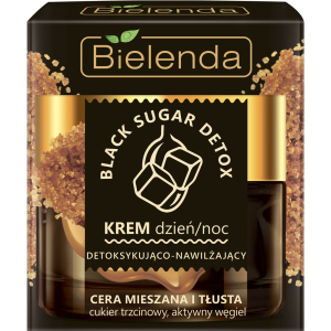 Крем Bielenda Black Sugar Detox Детоксифицирующий и увлажняющий дневной/ночной для смешанной и жирной кожи 50 мл (5902169032852) лучшая модель в Луцке