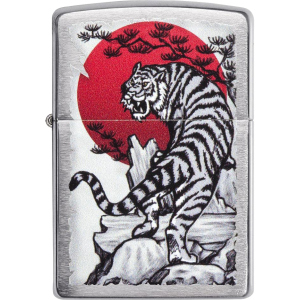 Запальничка Zippo 200 Asian Tiger Design Срібляста (Zippo 29889) краща модель в Луцьку