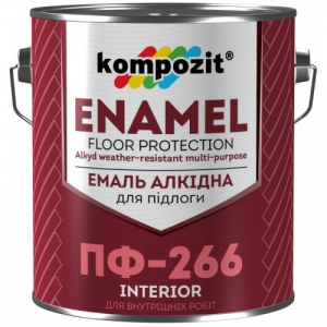 Емаль алкідна для підлоги Kompozit Enamel ПФ-266 2.8 кг Червоно-коричневий краща модель в Луцьку