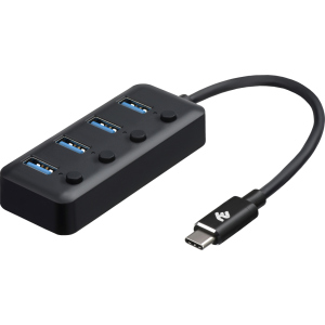 USB-хаб 2E Type-C на 4-USB3.0 25 см (2E-W1406) краща модель в Луцьку