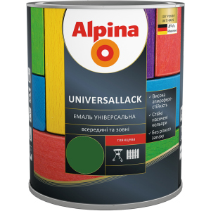 Емаль Alpina Universallack Глянцева 2.5 л Зелена (948103727) краща модель в Луцьку