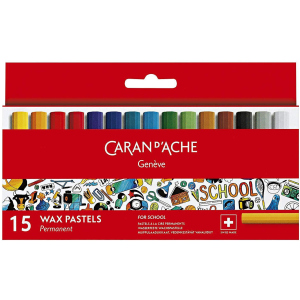 Пастель восковая Permanent Caran d'Ache School Line картонный бокс 15 цветов (7610186238154) ТОП в Луцке