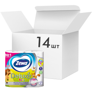 Упаковка туалетного паперу Zewa Kids тришаровий 14 шт по 4 рулони (7322540606225) в Луцьку