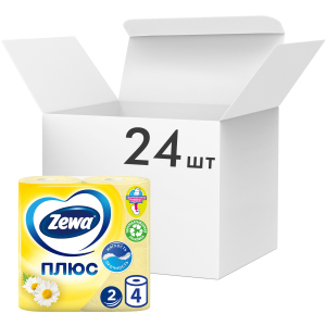 Упаковка туалетной бумаги Zewa Плюс двухслойной аромат Ромашки 24 шт по 4 рулона (4605331031301) лучшая модель в Луцке