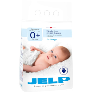 Гіпоалергенний пральний порошок JELP 0+ для білого 4 кг (5720233800042) ТОП в Луцьку