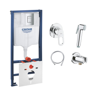 Комплект Grohe инсталляция Rapid SL 38772001 + набор для гигиенического душа со смесителем BauLoop 111042 лучшая модель в Луцке