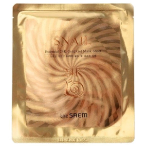 Гелева маска з муцином равлики та 24К золотом The Saem Snail Essential 24K Gold Gel Mask Sheet 30 г (8806164121108) краща модель в Луцьку