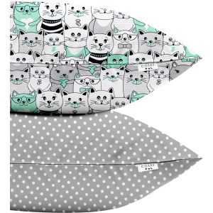 Набір наволочок Cosas Set Pillow Cats Gray Dots Grey 50х70 2 шт (4822052023709) в Луцьку