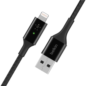 Кабель Belkin USB-A - Lightning Braided Smart LED 1.2 м Black (CAA007BT04BK)