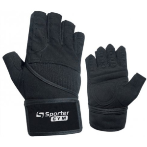 Перчатки тренировочные Sporter Gym Men Fitness Gloves (222.7 B) XXL Full Black (2009999014461) ТОП в Луцке