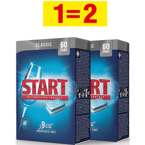 Таблетки для посудомийної машини Start Classic 60 шт + 60 шт (0501081800046) ТОП в Луцьку