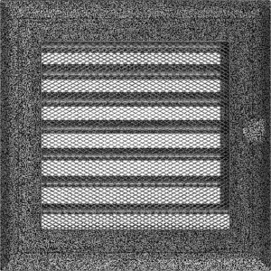Вентиляційна решітка Kratki Oskar чорно-срібна з жалюзями 17x17 ТОП в Луцке