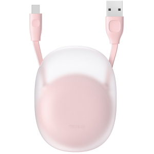 Кабель Baseus USB - Lightning Lets Go Little Reunion One-Way Stretchable 2А 1 м Pink (CALRN-24) надійний