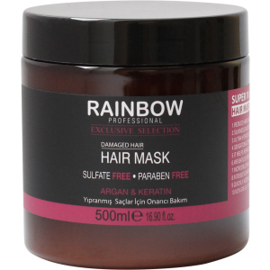 Маска для волосся без сульфатів та парабенів Rainbow Professional Exclusive Hair Аргана та кератин для пошкодженого волосся 500 мл (73353) (8697426733531) в Луцьку