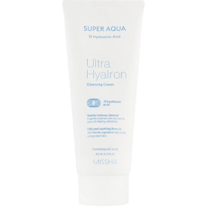 Очищаючий крем для обличчя з гіалуроновою кислотою Missha Super Aqua Ultra Hyalron Cleansing Cream 200 мл (8809643507233) надійний