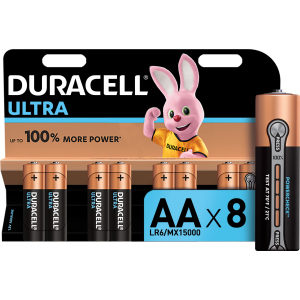 Лужні батареї Duracell Ultra Power AA 1.5В LR6 8 шт (5000394063051) в Луцьку