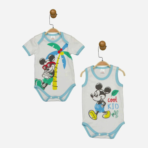 Боді Disney Mickey Mouse MC17247 86-92 см 2 шт Біло-блакитне (8691109874818) краща модель в Луцьку