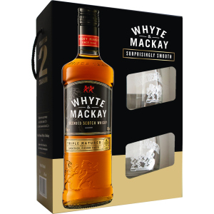 Віскі Whyte&Mackay 0.7 л 40% + 2 келихи (4820196540076) краща модель в Луцьку