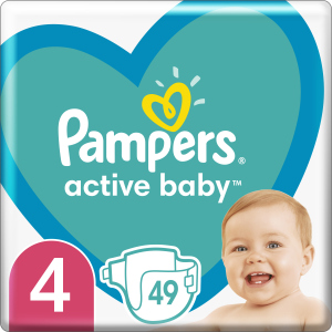 Підгузки Pampers Active Baby Розмір 4 (Maxi) 9-14 кг 49 шт (8001090949851) краща модель в Луцьку