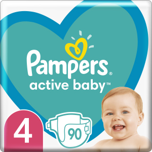 Підгузки Pampers Active Baby Розмір 4 (Maxi) 9-14 кг 90 шт (8001090950376) в Луцьку