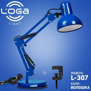 Настольная лампа-пантограф LOGA light L-302 синяя (Василёк) Е27 ТОП в Луцке